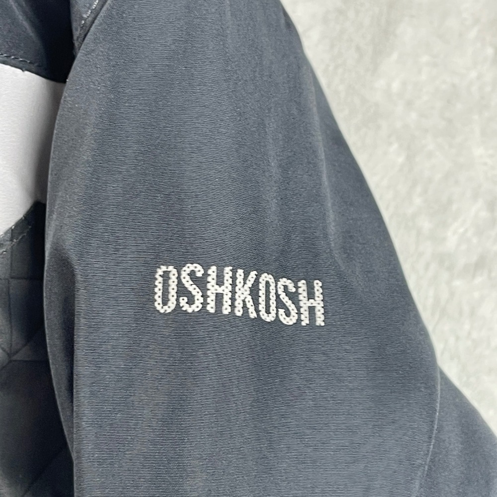 OshKosh Bgosh Toddler Boys Black Geometric Puffer Jacket Red Fleece Lined 24M - Picture 2 of 8